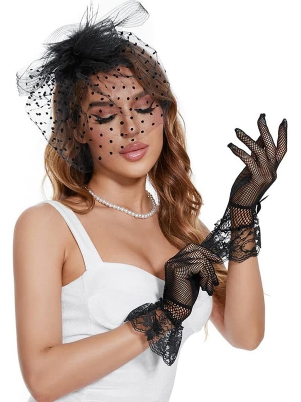 Elegant Feather Fascinator Hat with Veil for Tea Parties, Weddings & Events